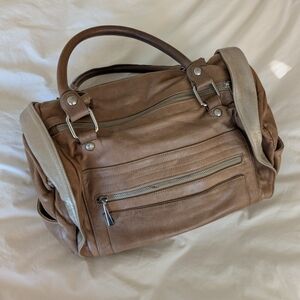 Rebecca Minkoff Vintage Matinee Bag Tan With Champagne Flaps